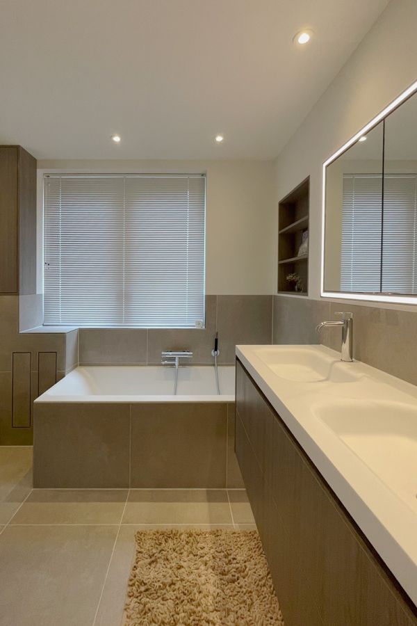 Interieurontwerp woning Utrecht (Houten).Badkamer met maatwerkoplossing.