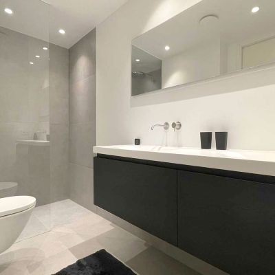 Binnenhuisarchitect Hilversum - interieurontwerp luxe badkamer met maatmeubels interieurontwerp woning